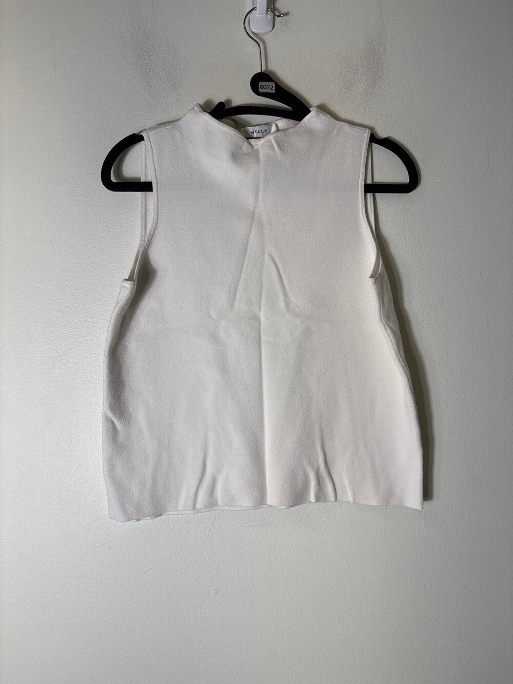 Milly White Mock Neck Sleeveless Sweater Top Sz M